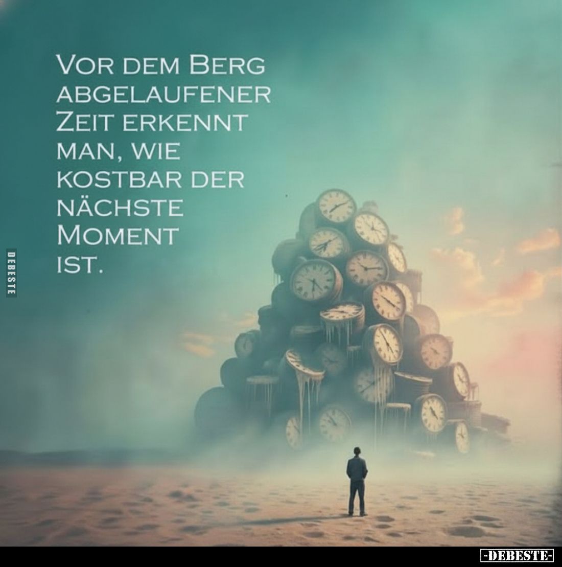 Vor dem Berg abgelaufener Zeit erkennt man, wie kostbar der.. - Lustige Bilder | DEBESTE.de