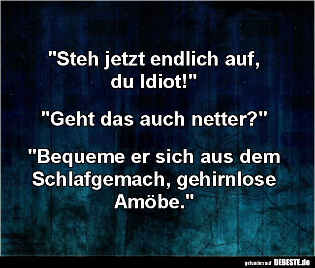 Steh jetzt endlich auf, du Idiot! - Lustige Bilder | DEBESTE.de