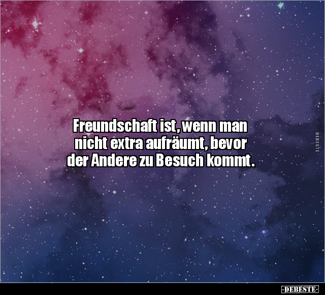 Freundschaft ist, wenn man nicht extra aufräumt, bevor.. - Lustige Bilder | DEBESTE.de