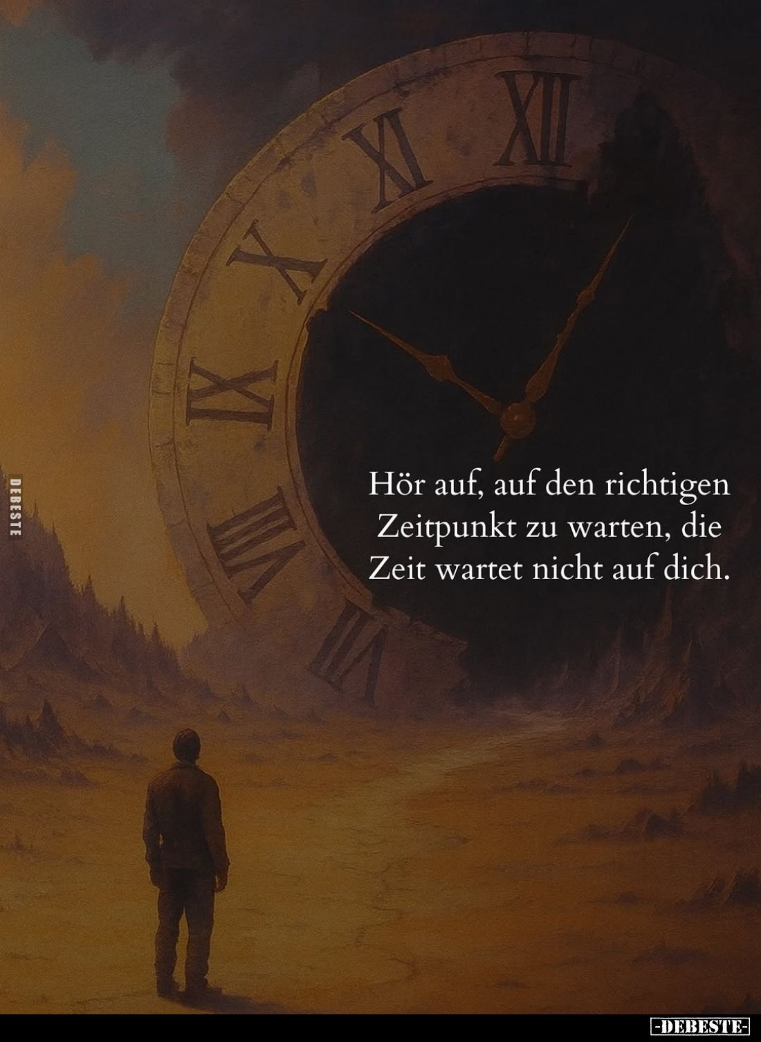 Hör auf, auf den richtigen Zeitpunkt zu warten, die Zeit wartet nicht auf dich.