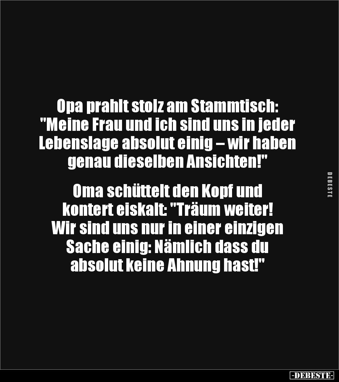 Opa prahlt stolz am Stammtisch... - Lustige Bilder | DEBESTE.de