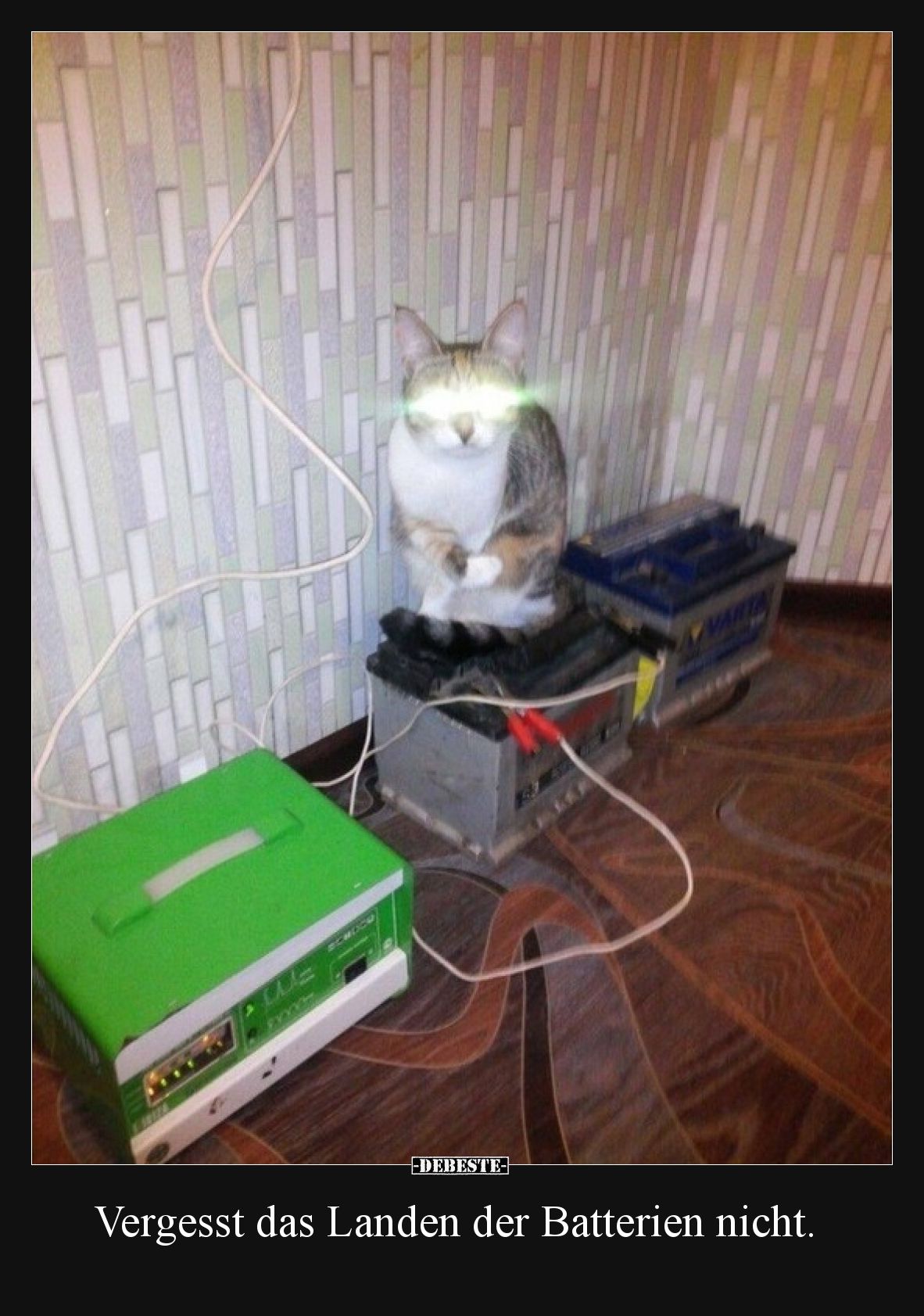 Vergesst das Landen der Batterien nicht.