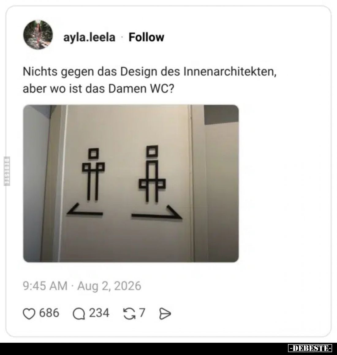 Nichts gegen das Design des Innenarchitekten, aber wo ist das Damen WC?