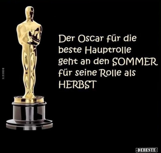 Der Oscar für die beste Hauptrolle geht an den SOMMER.. - Lustige Bilder | DEBESTE.de