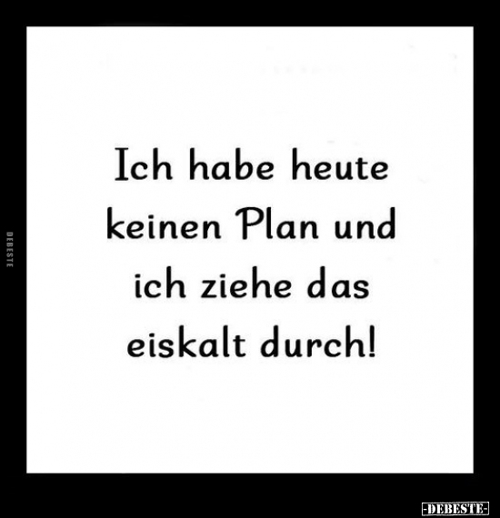 Ich habe heute keinen Plan und ich ziehe das eiskalt.. - Lustige Bilder | DEBESTE.de