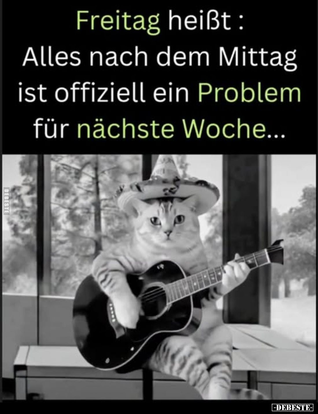 Freitag heißt:
Alles nach dem Mittag ist offiziell ein Problem für nächste Woche...