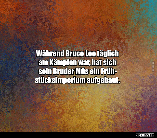 Während Bruce Lee täglich am Kämpfen war, hat sich sein.. - Lustige Bilder | DEBESTE.de