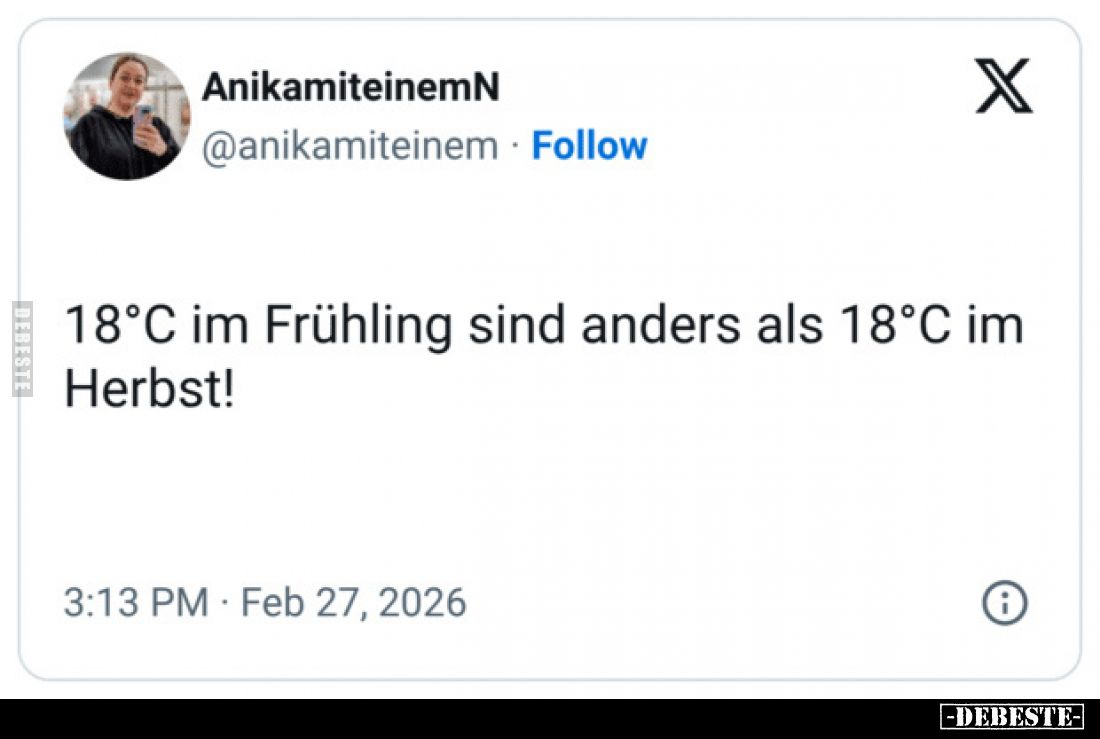 18°C im Frühling sind anders als 18°C im Herbst!