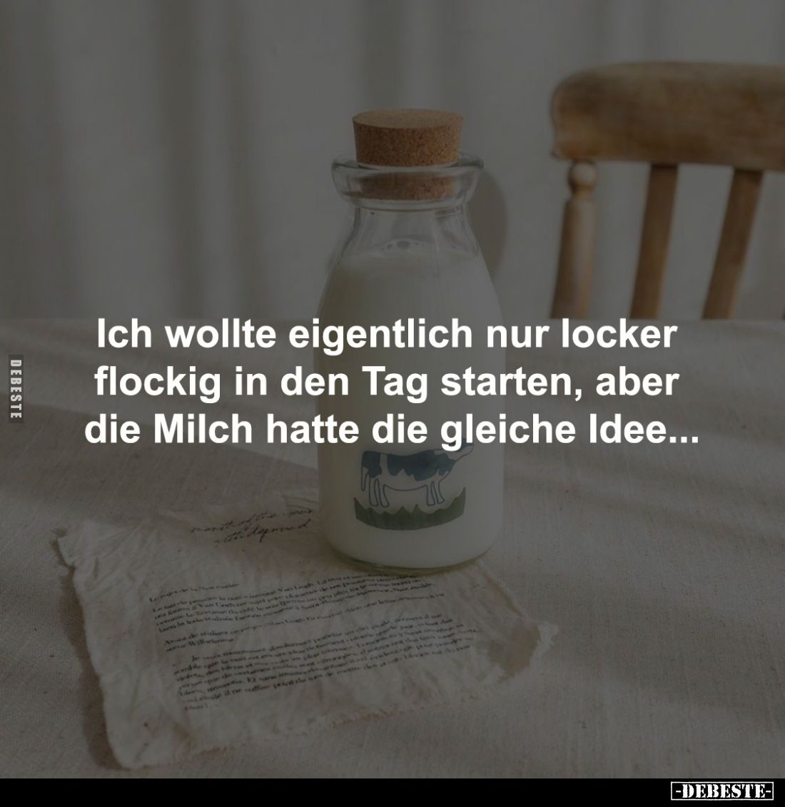 Ich wollte eigentlich nur locker 
flockig in den Tag starten, aber 
die Milch hatte die gleiche Idee...