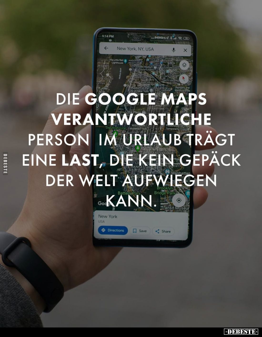 Die Google Maps verantwortliche Person im Urlaub trägt eine Last, die kein Gepäck der Welt aufwiegen kann.