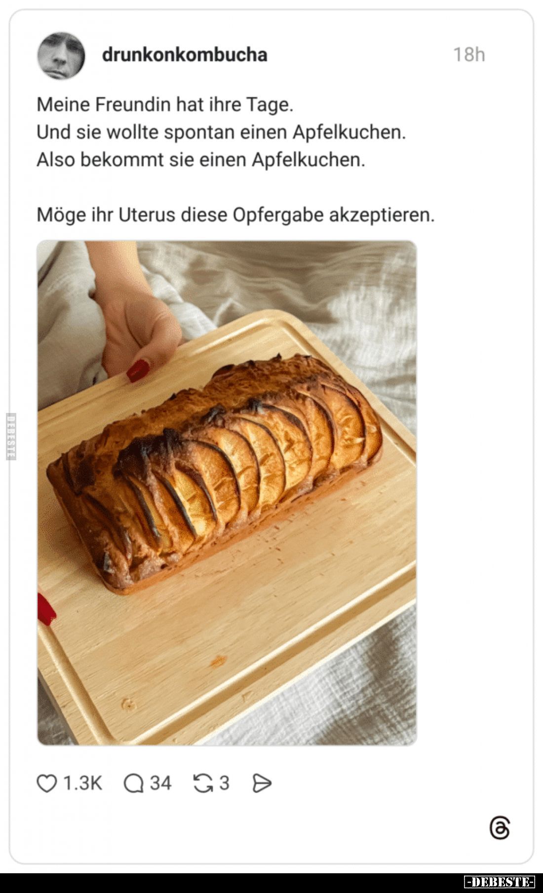 Meine Freundin hat ihre Tage. Und sie wollte spontan einen.. - Lustige Bilder | DEBESTE.de