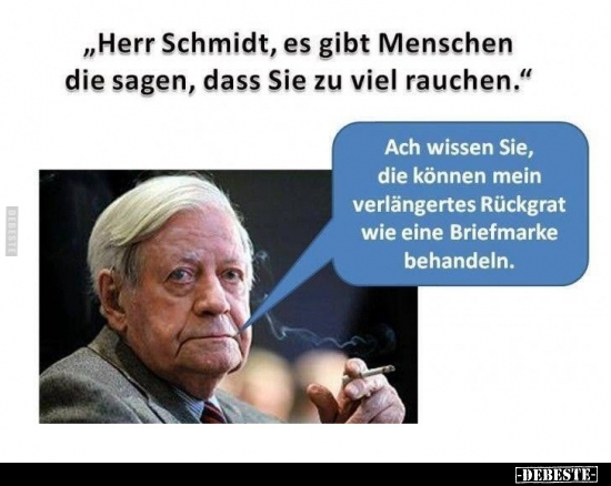 "Herr Schmidt, es gibt Menschen die sagen, dass Sie zu viel.." - Lustige Bilder | DEBESTE.de