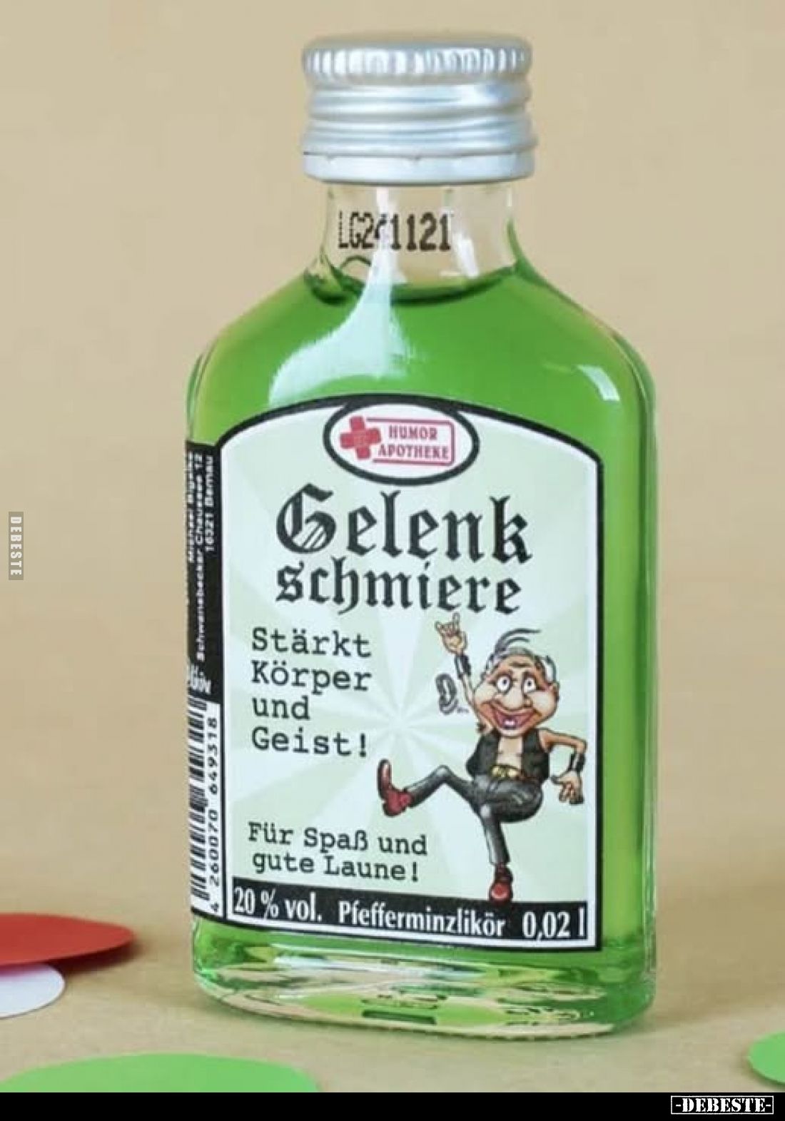 Gelenk Schmiere
Stärkt Körper und Geist!
Für Spaß und gute Laune!