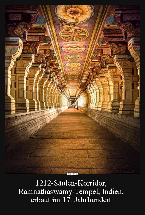 1212-Säulen-Korridor, Ramnathaswamy-Tempel, Indien..