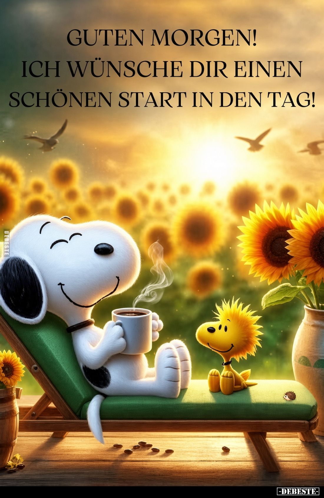 Guten Morgen! Ich wünsche dir einen schönen Start in den Tag!