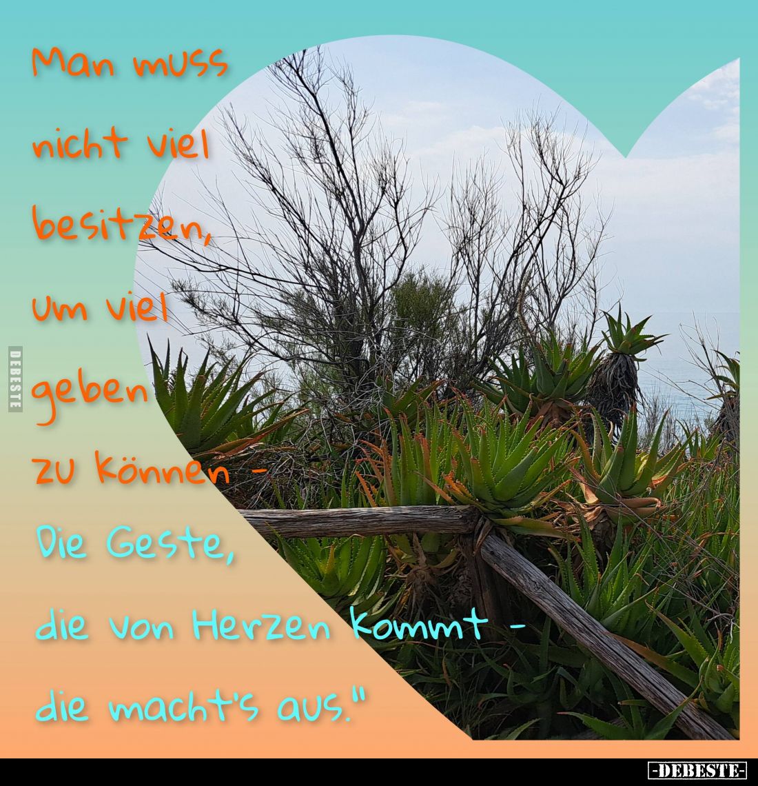 Man muss nicht viel besitzen, um viel geben zu können - Die Geste, die von Herzen kommt die macht's aus.