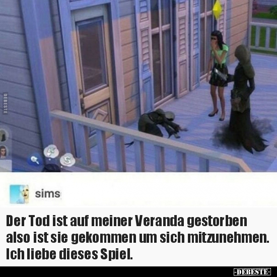 Der Tod ist auf meiner Veranda gestorben also ist sie..