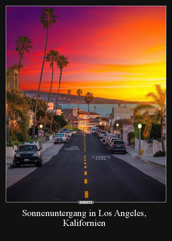 Sonnenuntergang in Los Angeles, Kalifornien..