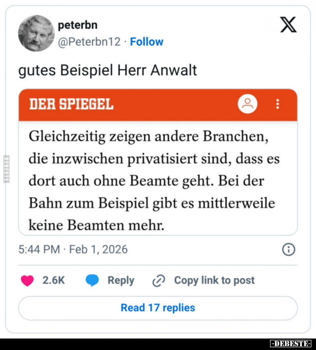 gutes Beispiel Herr Anwalt