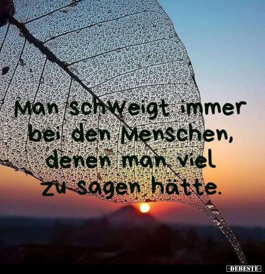 Man schweigt immer bei den Menschen, denen man viel zu sagen hätte.