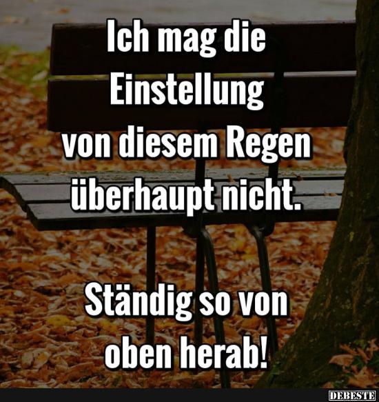 Ich mag die Einstellung von diesem Regen überhaupt nicht..