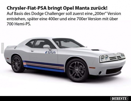 Chrysler-Fiat-PSA bringt Opel Manta zurück! - Lustige Bilder | DEBESTE.de