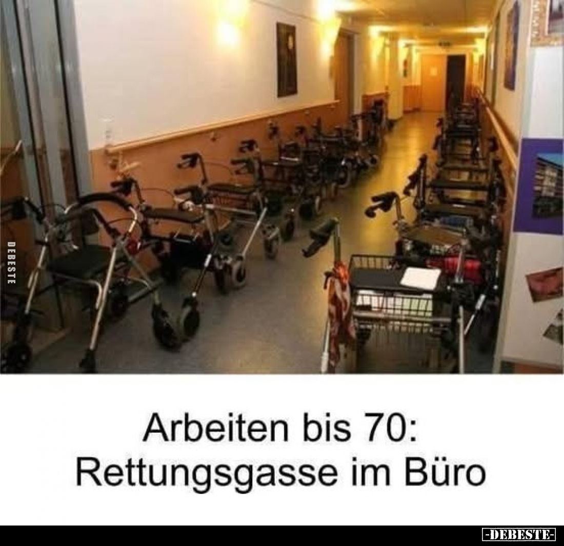 Arbeiten bis 70: Rettungsgasse im Büro.. - Lustige Bilder | DEBESTE.de
