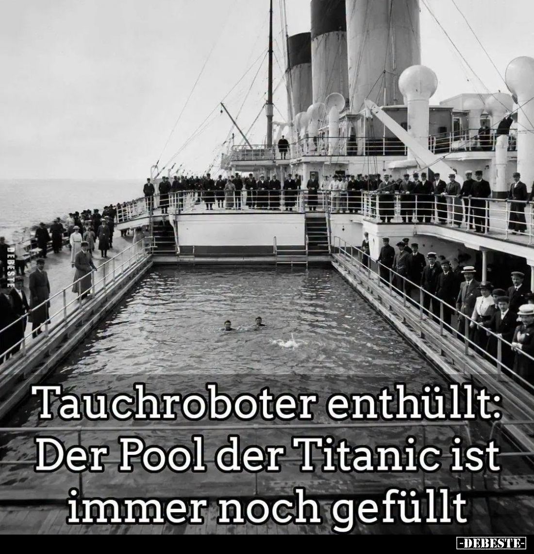 Tauchroboter enthüllt:
Der Pool der Titanic ist immer noch gefüllt.