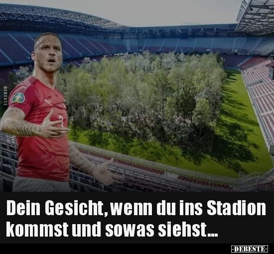 Dein Gesicht, wenn du ins Stadion kommst und sowas..