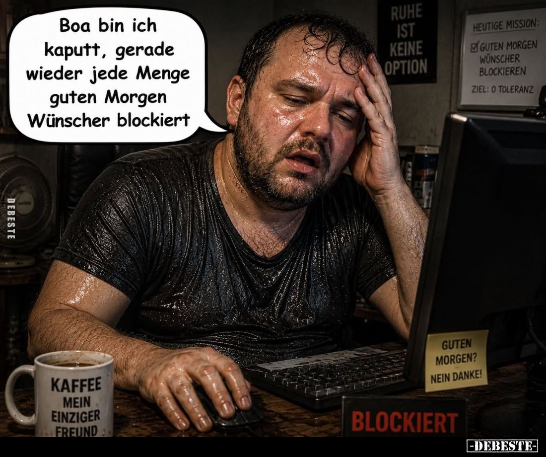 Boa bin ich kaputt, gerade wieder jede Menge guten Morgen Wünscher blockiert