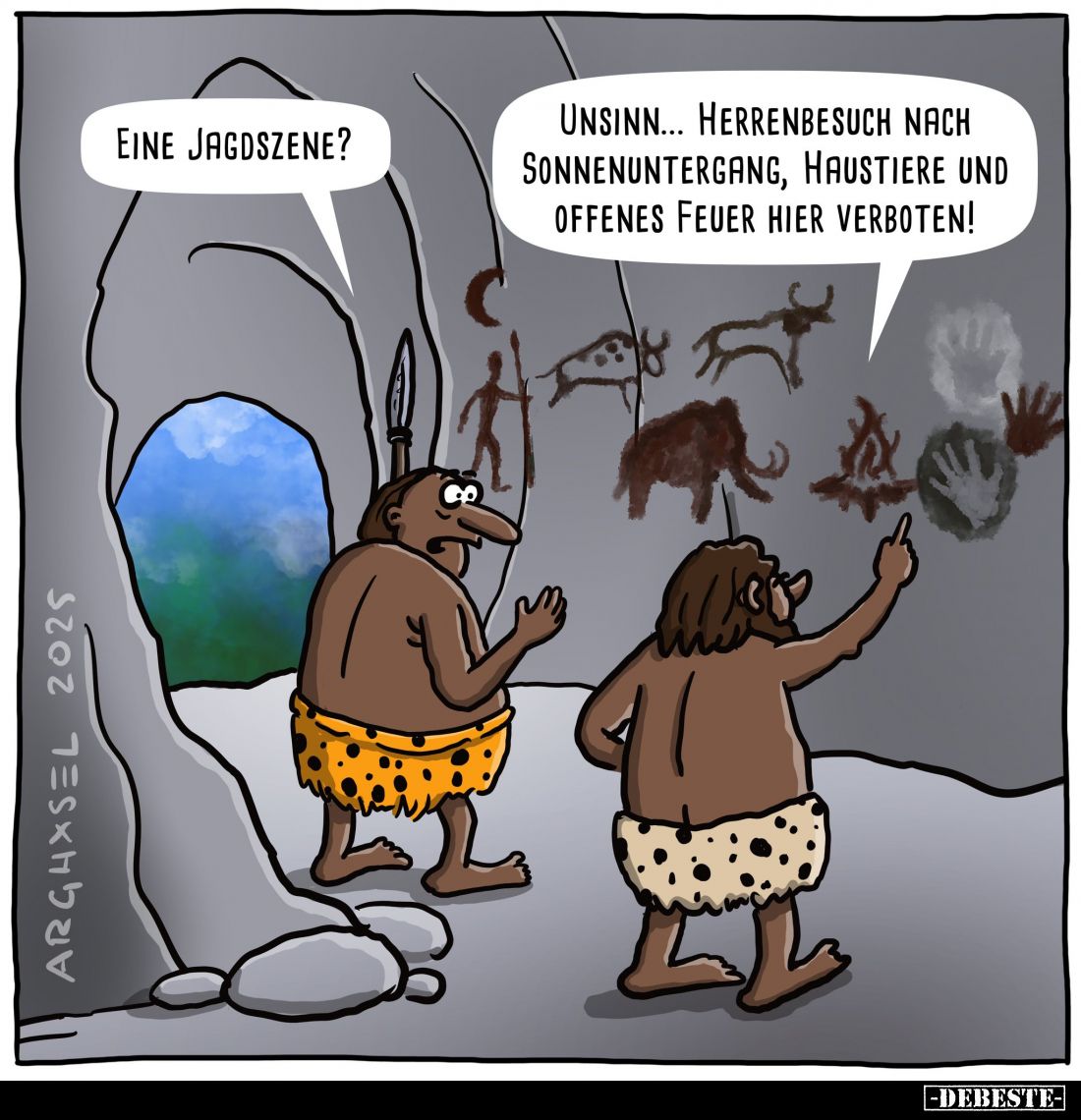 Eine Jagdszene?
Unsinn... Herrenbesuch nach Sonnenuntergang, hausiere und offenes Feuer hier verboten!