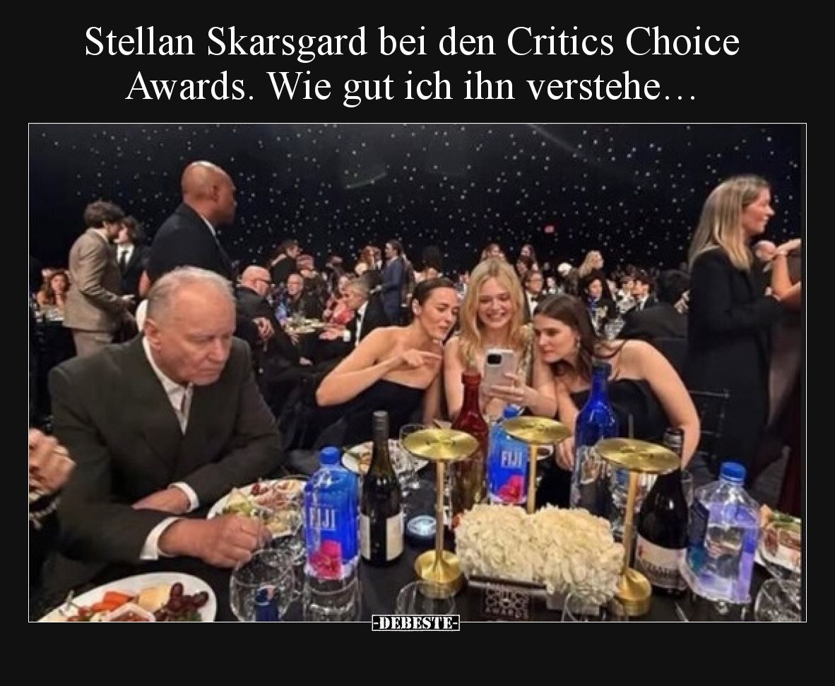 Stellan Skarsgard bei den Critics Choice Awards. Wie gut ich ihn verstehe…