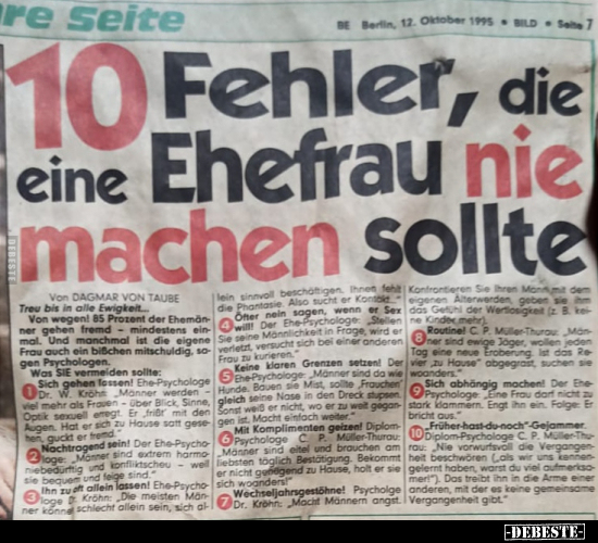 10 Fehler, die eine Ehefrau nie machen sollte.. - Lustige Bilder | DEBESTE.de