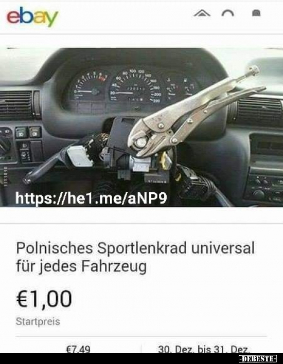 Polnisches Sportlenkrad universal für jedes Fahrzeug... - Lustige Bilder | DEBESTE.de