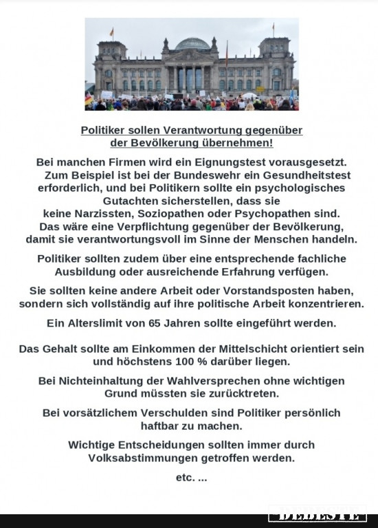 Politiker sollen Verantwortung übernehmen - Lustige Bilder | DEBESTE.de