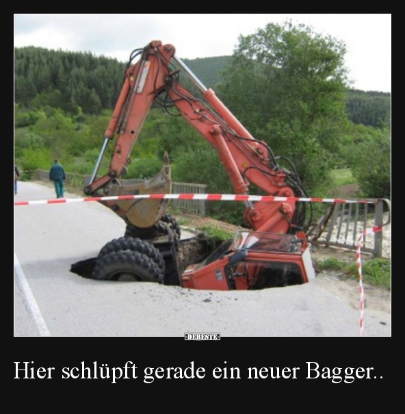 Hier schlüpft gerade ein neuer Bagger..
