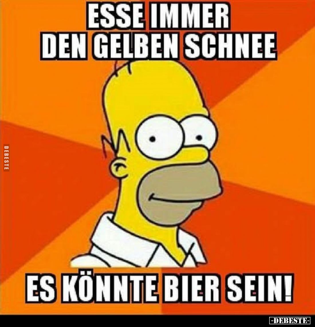 Esse immer den gelben Schnee, es könnte Bier sein!