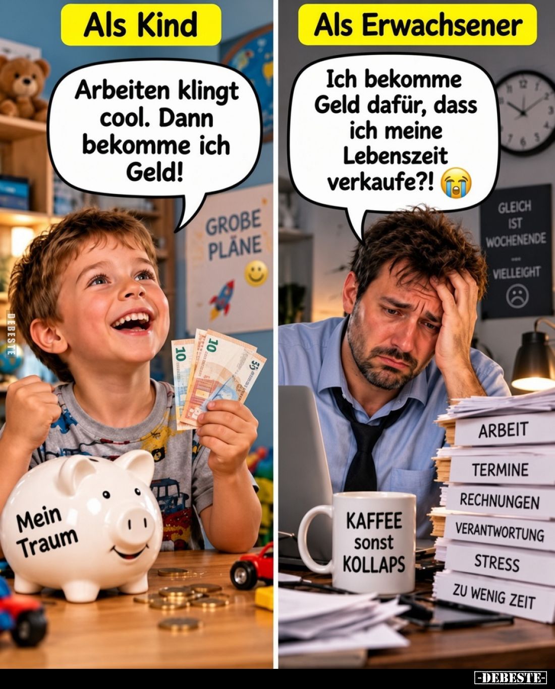 Als Kind: Arbeiten klingt cool. Dann bekomme ich Geld!.. - Lustige Bilder | DEBESTE.de