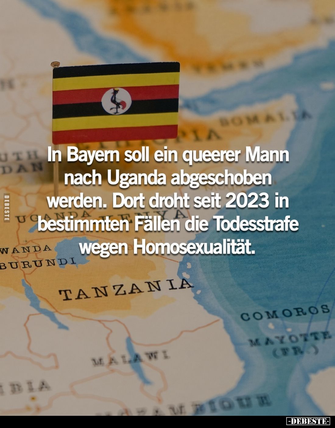 In Bayern soll ein queerer Mann nach Uganda abgeschoben werden. Dort droht seit 2023 in bestimmten Fällen die Todesstrafe weg...