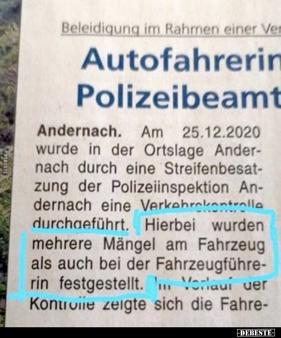 Autofahrerin Polizeibeamt.. - Lustige Bilder | DEBESTE.de