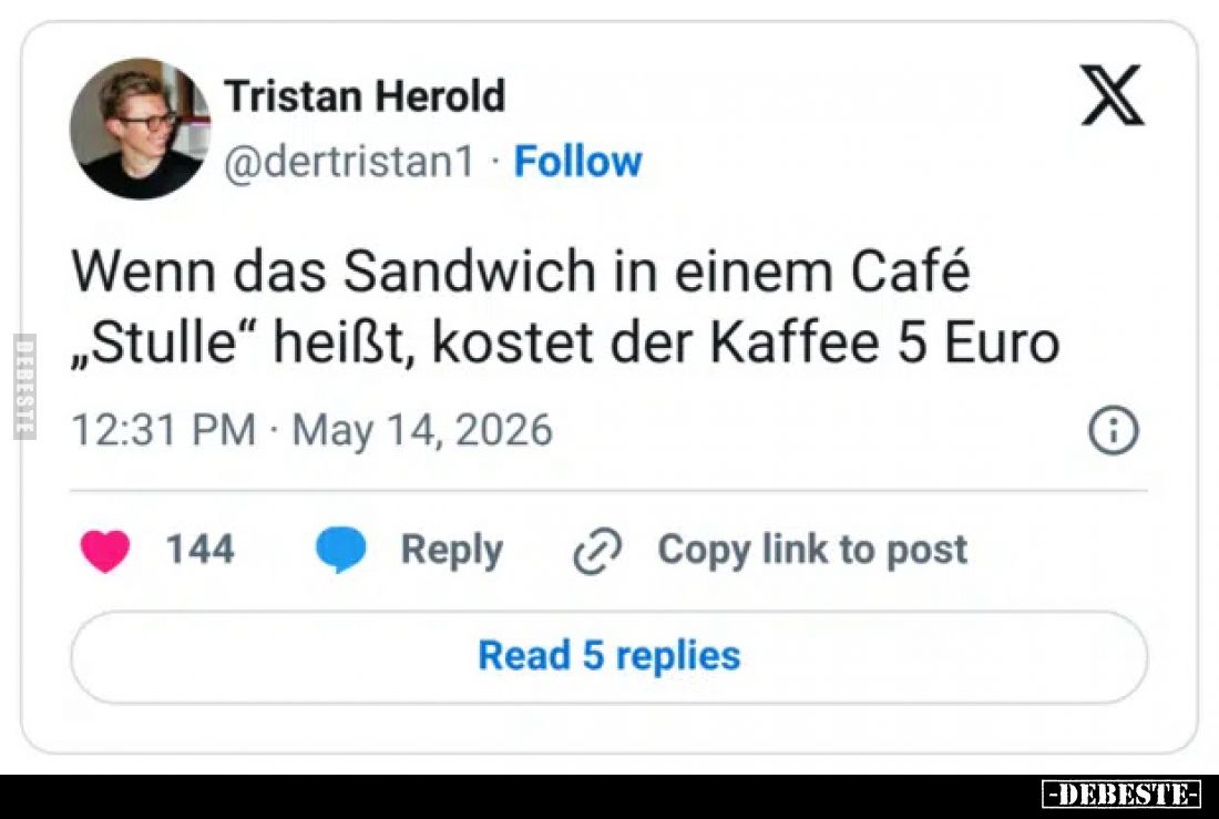 Wenn das Sandwich in einem Café „Stulle“ heißt, kostet der Kaffee 5 Euro