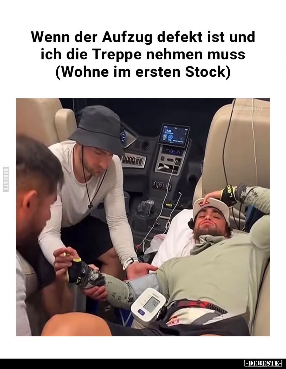 Wenn der Aufzug defekt ist und ich die Treppe nehmen muss (Wohne im ersten Stock).
