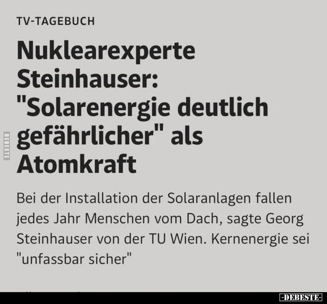 TV-TAGEBUCH
Nuklearexperte Steinhauser: "Solarenergie deutlich gefährlicher" als Atomkraft
Bei der Installation d...
