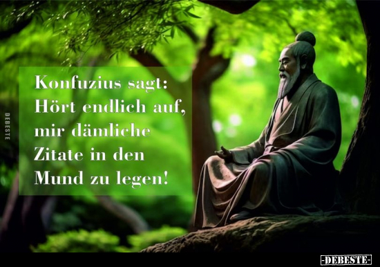 Konfuzius sagt: Hört endlich auf, mir dämliche Zitate.. - Lustige Bilder | DEBESTE.de
