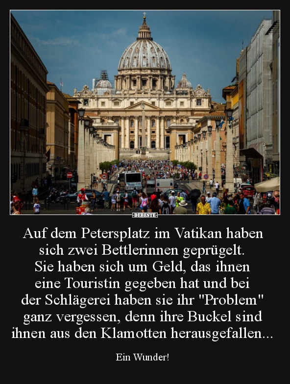 Auf dem Petersplatz im Vatikan haben sich zwei.. - Lustige Bilder | DEBESTE.de