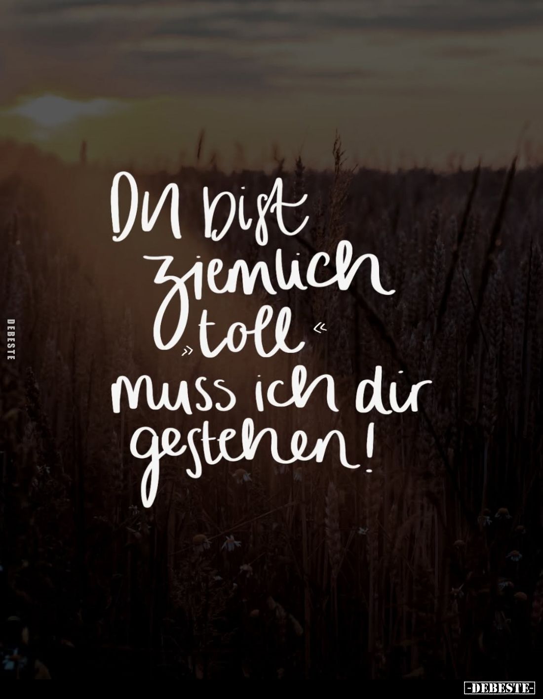 Du bist Ziemlich >>toll<< muss ich dir gestehen!