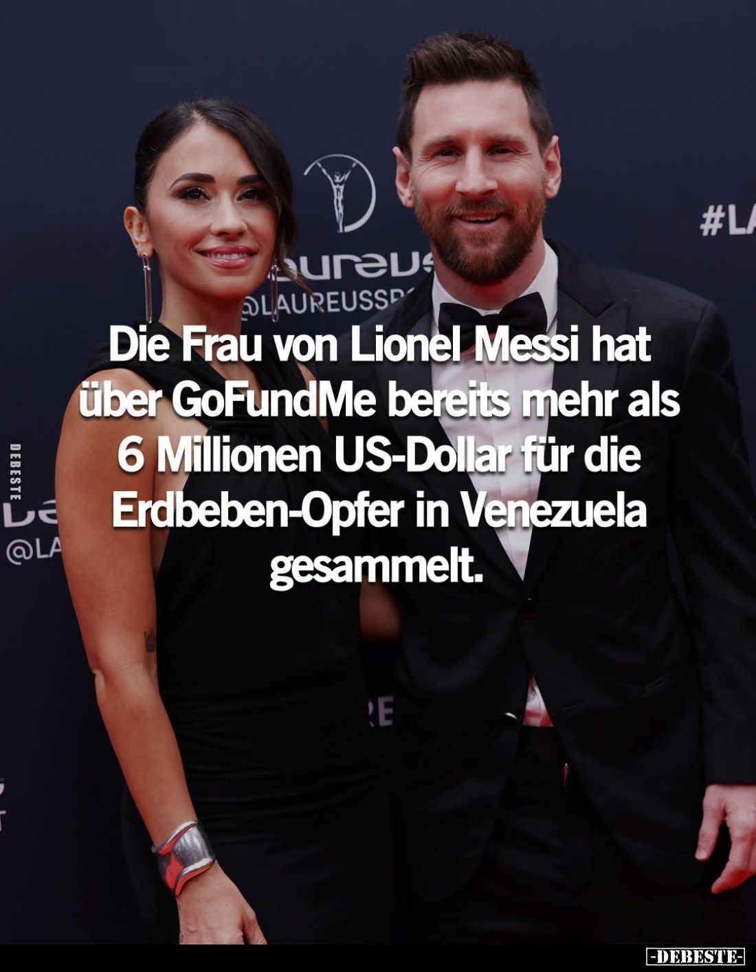 Die Frau von Lionel Messi hat über GoFundMe bereits mehr als 6 Millionen US-Dollar für die Erdbeben-Opfer in Venezuela gesamm...