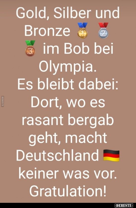 Gold, Silber und Bronze im Bob bei Olympia... - Lustige Bilder | DEBESTE.de