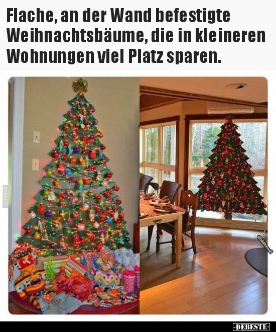 Flache, an der Wand befestigte Weihnachtsbäume, die in.. - Lustige Bilder | DEBESTE.de