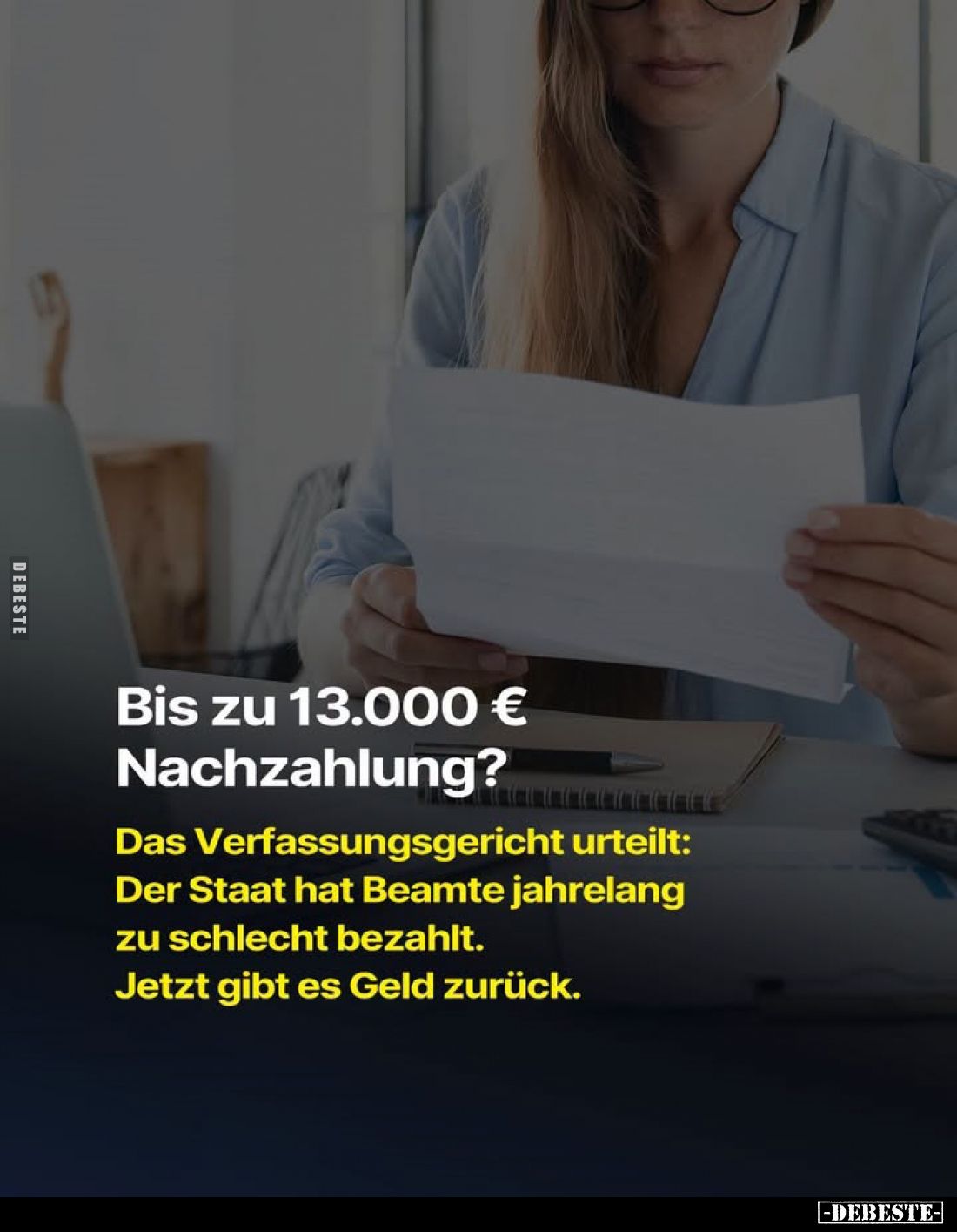 Bis zu 13.000 € Nachzahlung? -
Das Verfassungsgericht urteilt:
Der Staat hat Beamte jahrelang zu schlecht bezahlt. -
Jetzt...